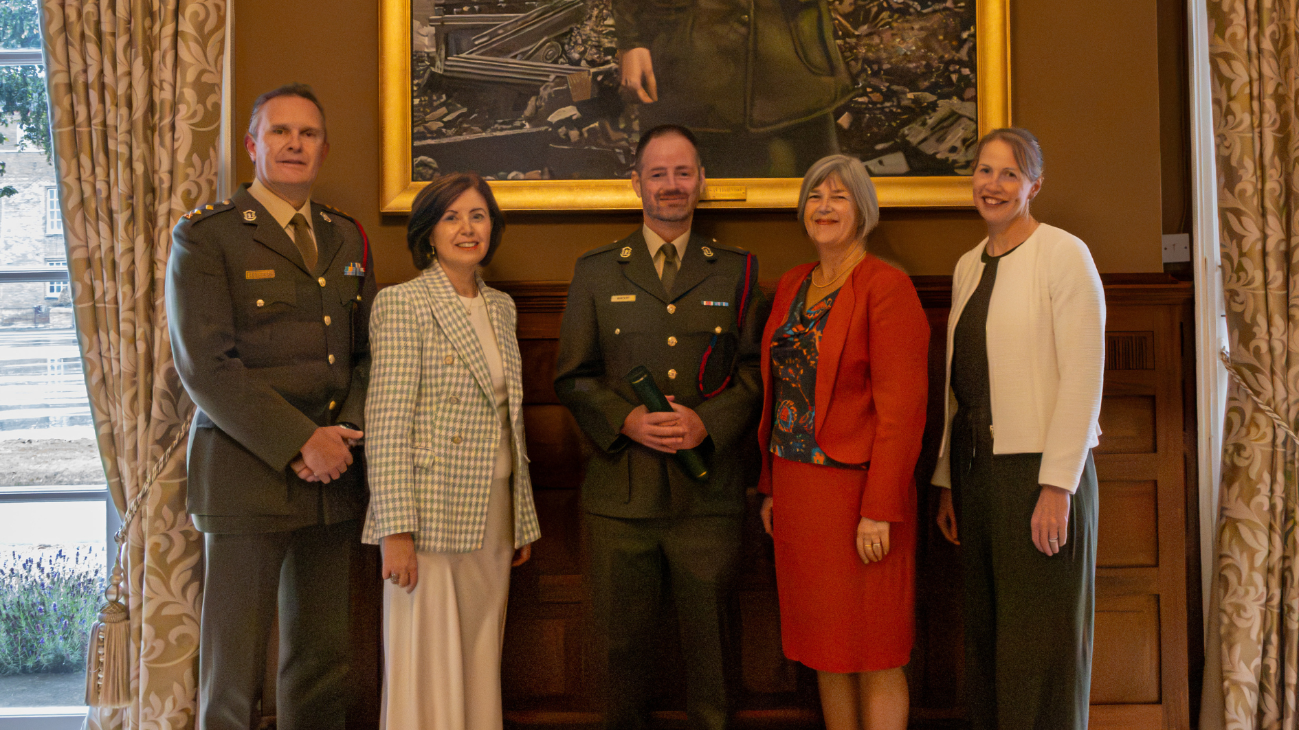 Pictured L:R; Col (Dr) Anthony Corcoran, Dr Deirdre Collins, Comdt (Dr) Shane Brady, Dr Cathy Cullen, Dr Aisling Ni Shuilleabhain]